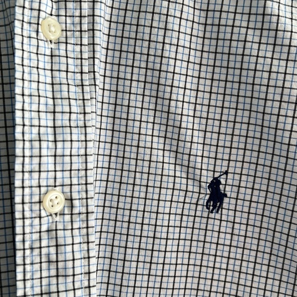Polo Ralph Lauren 16 | Large white, black and blue button down long sleeve - Picture 3 of 5